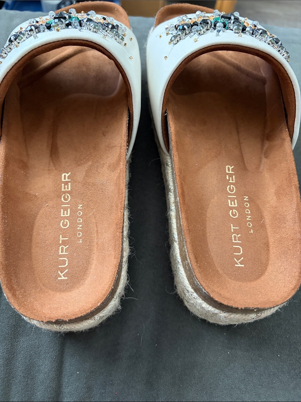 Kurt Geiger London Kensington Eye Flatform Sandals – Bone Leather - Picture 6 of 7
